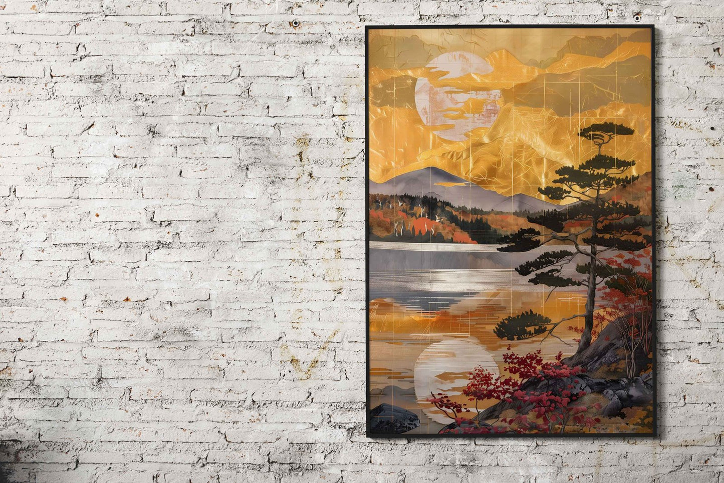 Golden Glow of Fuji Asian Style Poster | Wall Art for Home & Office | High-Quality Print