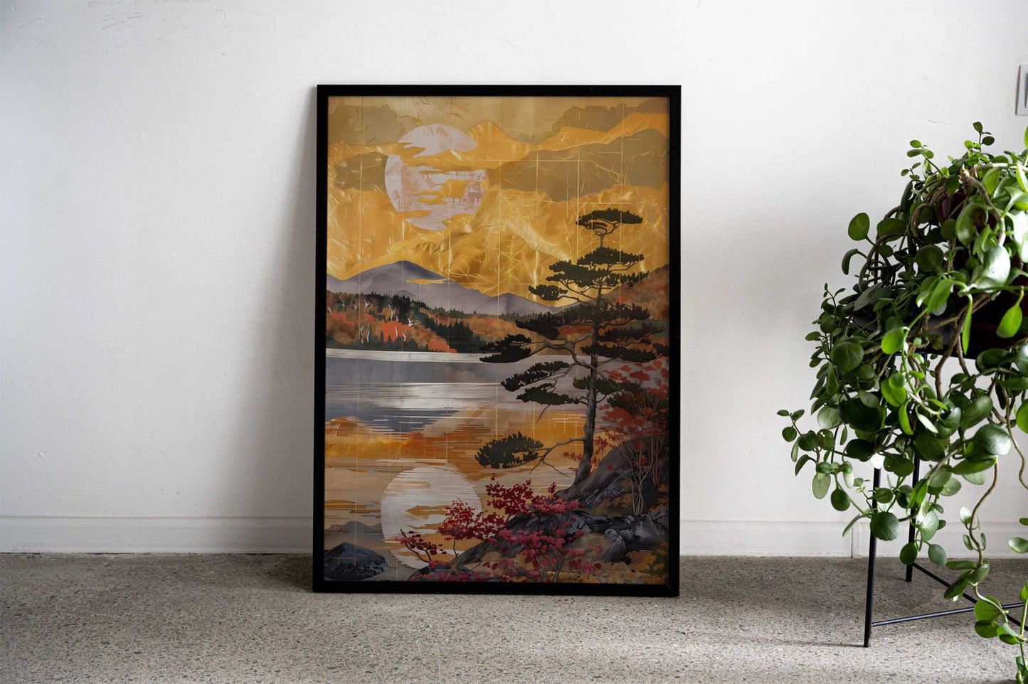 Golden Glow of Fuji Asian Style Poster | Wall Art for Home & Office | High-Quality Print