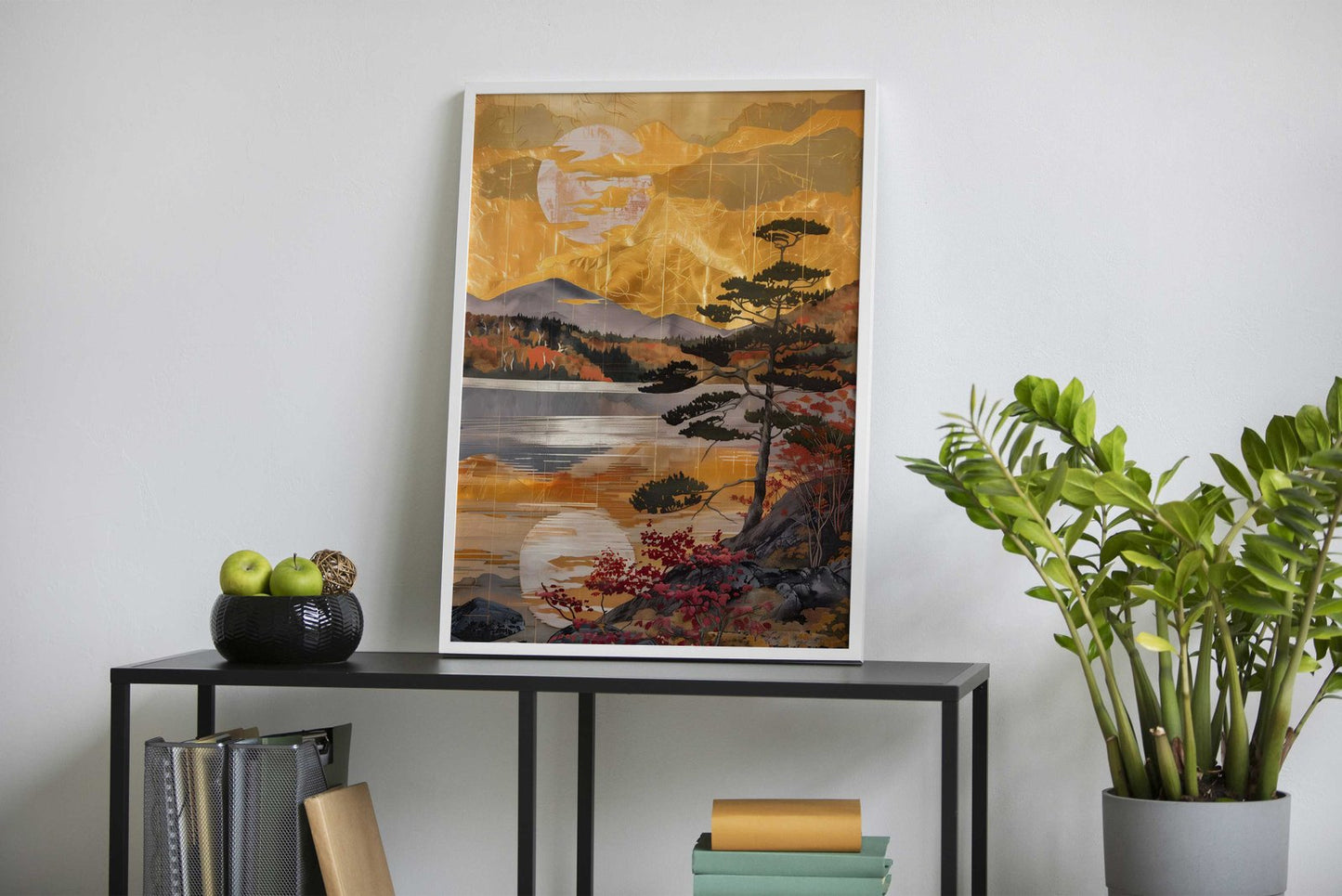 Golden Glow of Fuji Asian Style Poster | Wall Art for Home & Office | High-Quality Print