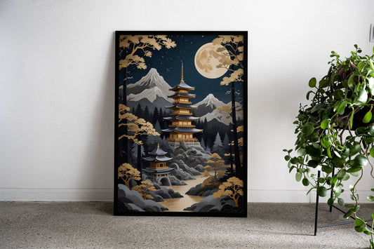 Golden Japanese Art Asian Style Poster | Wall Art for Home & Office | High-Quality Print - High-Quality Visual Display