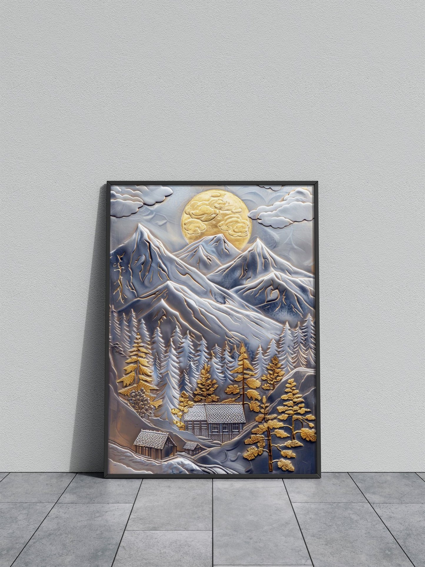 Golden Japanese Landscape Asian Style Poster | Wall Art for Home & Office | High-Quality Print - High-Quality Visual Display
