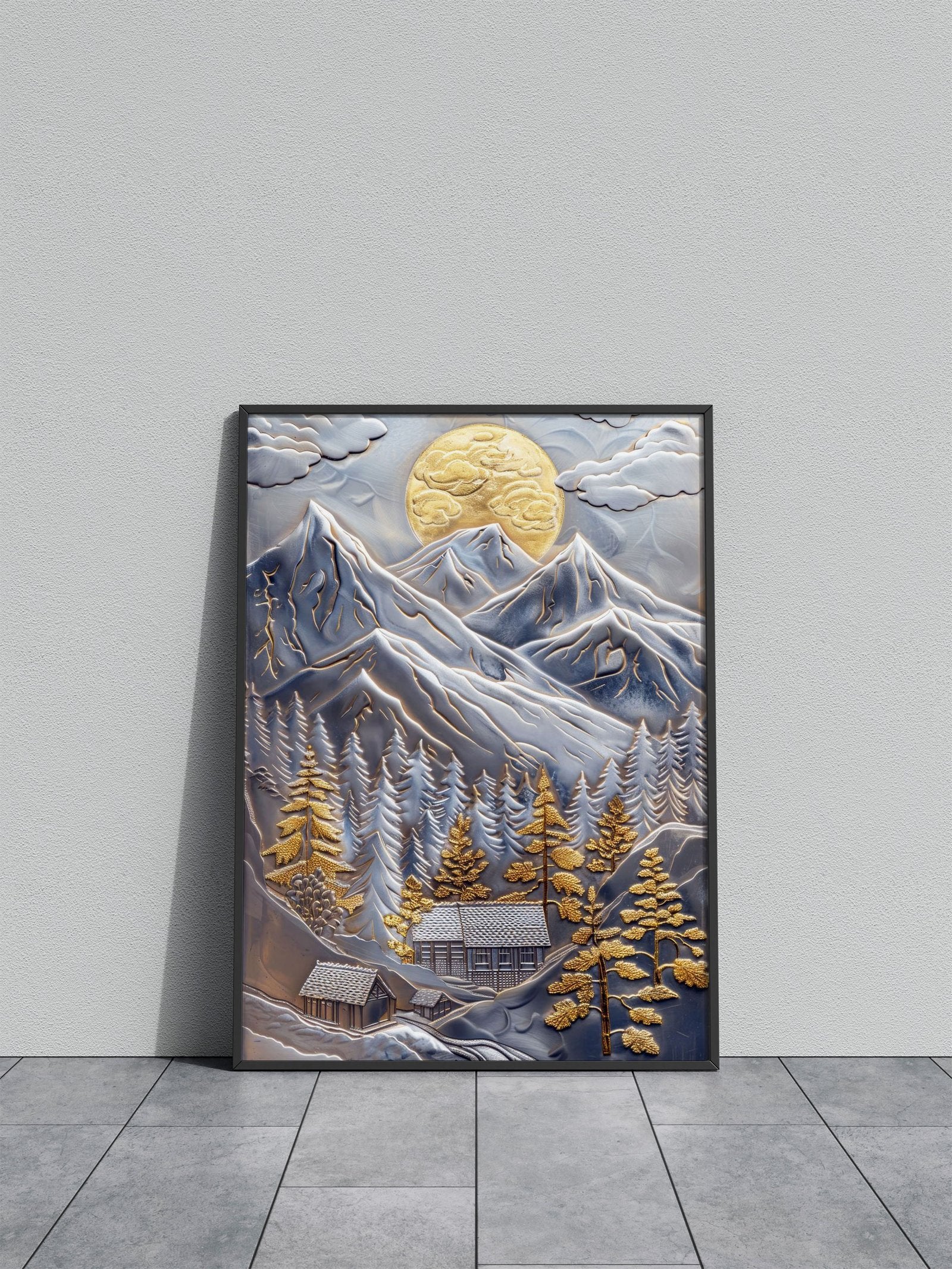 Golden Japanese Landscape Asian Style Poster | Wall Art for Home & Office | High-Quality Print - High-Quality Visual Display