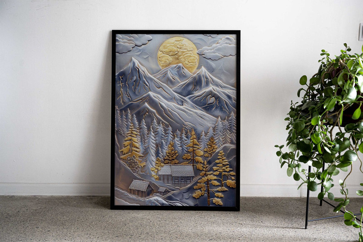 Golden Japanese Landscape Asian Style Poster | Wall Art for Home & Office | High-Quality Print - High-Quality Visual Display