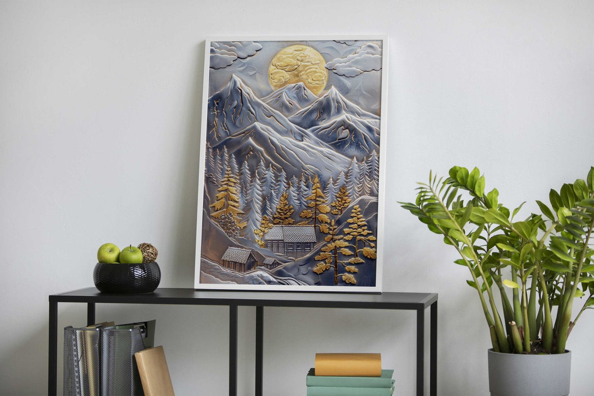 Golden Japanese Landscape Asian Style Poster | Wall Art for Home & Office | High-Quality Print - High-Quality Visual Display