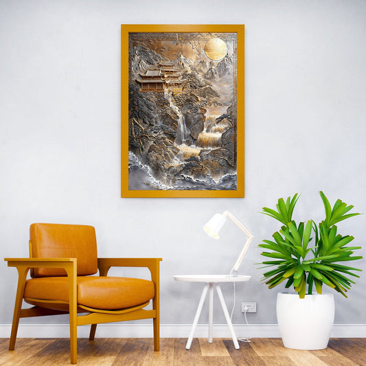 Golden Japanese Zen Haven Asian Style Poster | Wall Art for Home & Office | High-Quality Print - High-Quality Visual Display