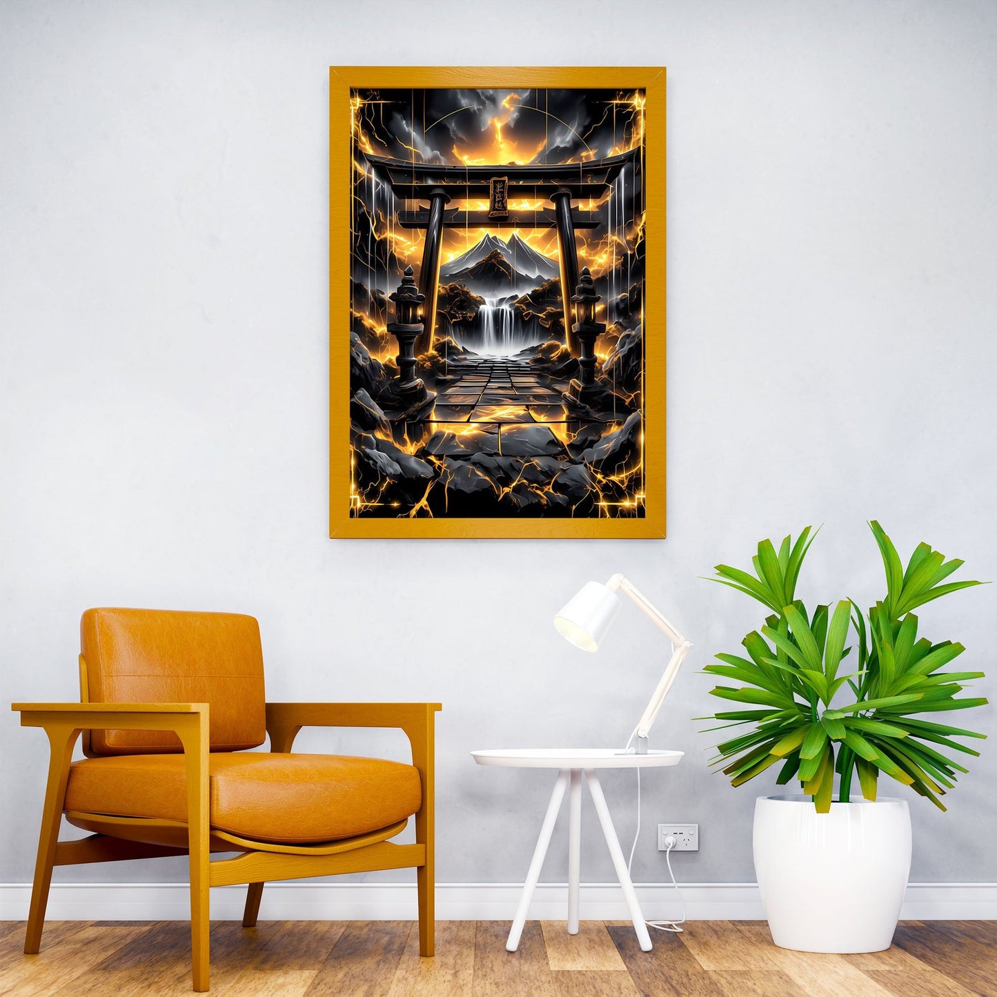 Golden Kintsugi Torii Gate Asian Style Poster | Wall Art for Home & Office | High-Quality Print - High-Quality Visual Display