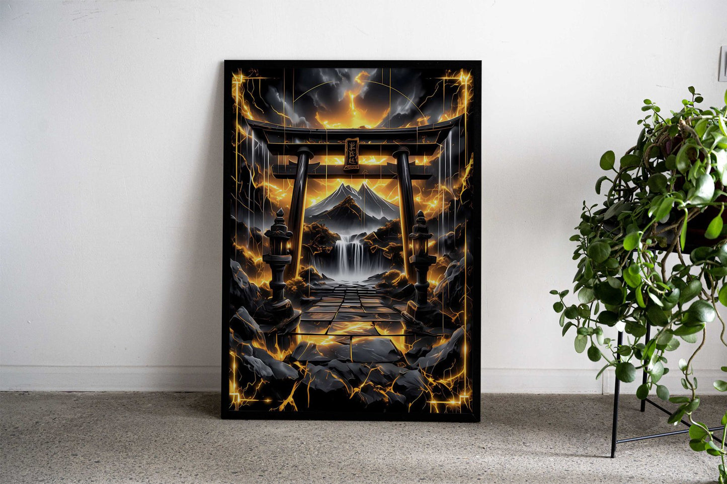 Golden Kintsugi Torii Gate Asian Style Poster | Wall Art for Home & Office | High-Quality Print - High-Quality Visual Display