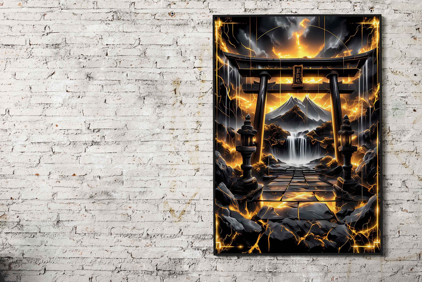 Golden Kintsugi Torii Gate Asian Style Poster | Wall Art for Home & Office | High-Quality Print - High-Quality Visual Display