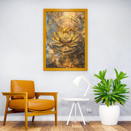 Golden Lotus Harmony Asian Style Poster | Wall Art for Home & Office | High-Quality Print - High-Quality Visual Display