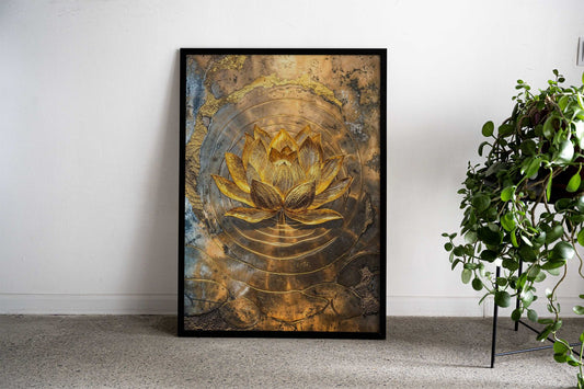 Golden Lotus Harmony Asian Style Poster | Wall Art for Home & Office | High-Quality Print - High-Quality Visual Display