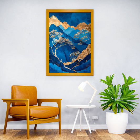 Golden Nature Asian Style Poster | Wall Art for Home & Office | High-Quality Print - High-Quality Visual Display