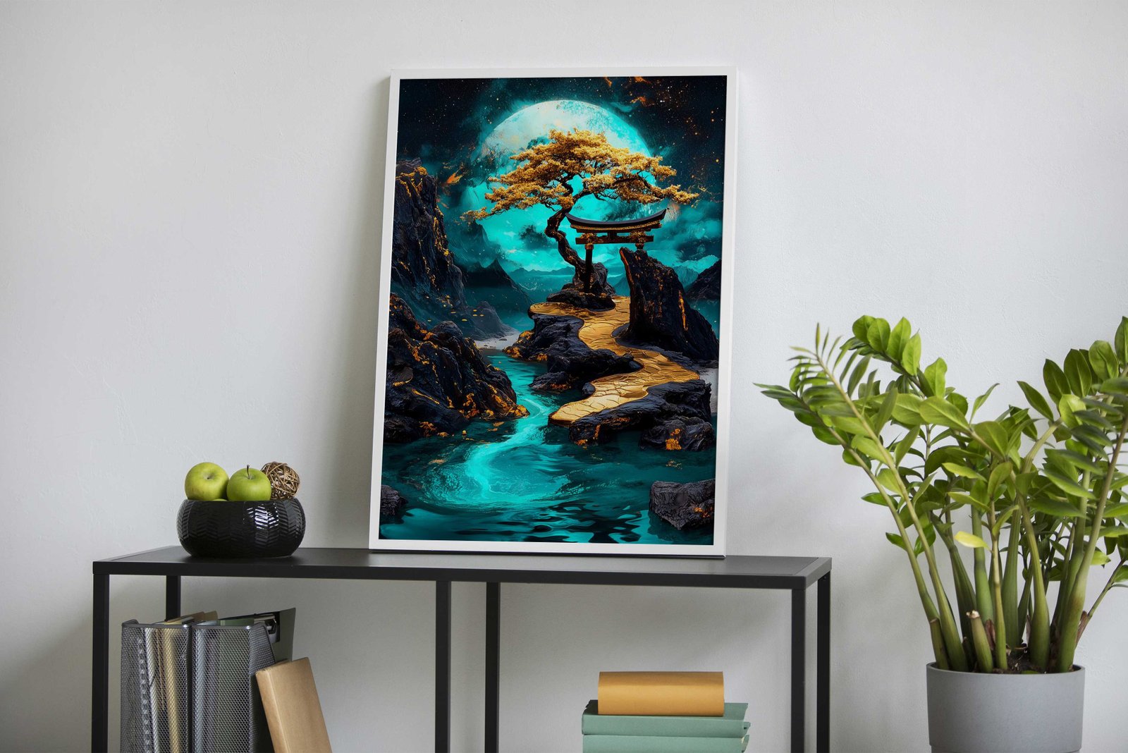 Golden Path to the Moon Asian Style Poster | Wall Art for Home & Office | High-Quality Print - High-Quality Visual Display