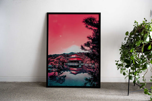 Golden Pavilion Reflection Asian Style Poster | Wall Art for Home & Office | High-Quality Print - High-Quality Visual Display