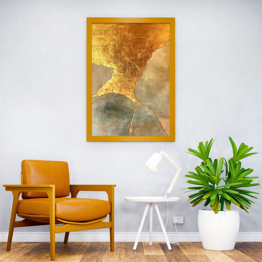 Golden River Kintsugi Art Asian Style Poster | Wall Art for Home & Office | High-Quality Print - High-Quality Visual Display