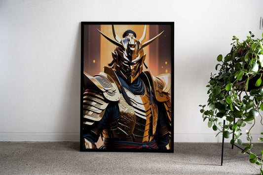Golden Samurai Warrior Asian Style Poster | Wall Art for Home & Office | High-Quality Print - High-Quality Visual Display