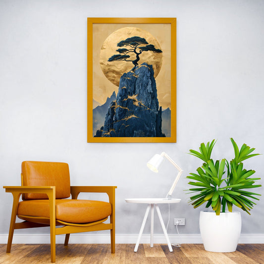 Golden Serenity Asian Style Poster | Wall Art for Home & Office | High-Quality Print - High-Quality Visual Display