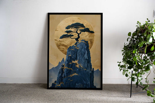 Golden Serenity Asian Style Poster | Wall Art for Home & Office | High-Quality Print - High-Quality Visual Display