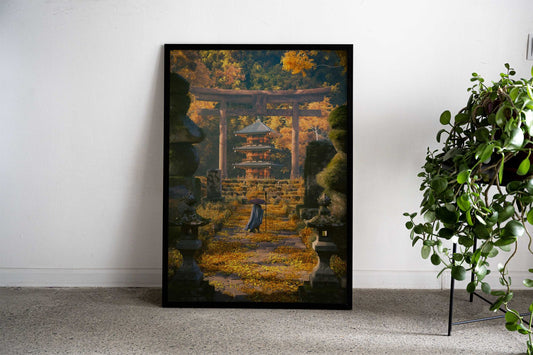 Golden Shrine Asian Style Poster | Wall Art for Home & Office | High-Quality Print - High-Quality Visual Display