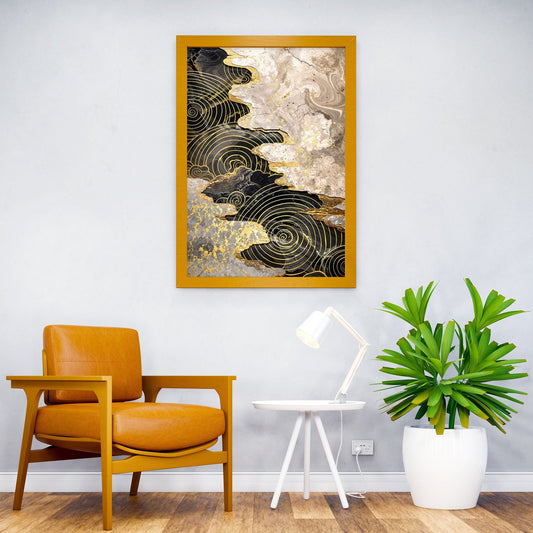Golden Spiral Harmony Asian Style Poster | Wall Art for Home & Office | High-Quality Print - High-Quality Visual Display