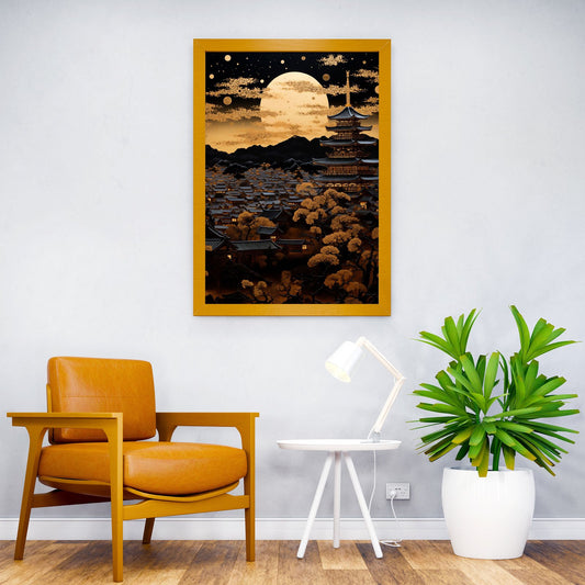 Golden Temple Asian Style Poster | Wall Art for Home & Office | High-Quality Print - High-Quality Visual Display