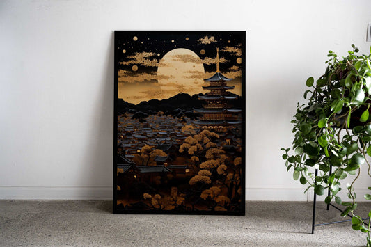 Golden Temple Asian Style Poster | Wall Art for Home & Office | High-Quality Print - High-Quality Visual Display