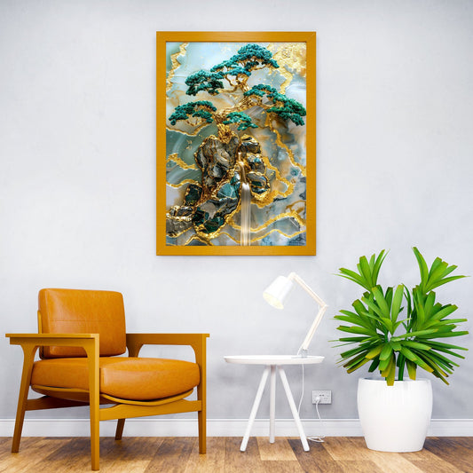 Golden Tree of Harmony Art Asian Style Poster | Wall Art for Home & Office | High-Quality Print - High-Quality Visual Display