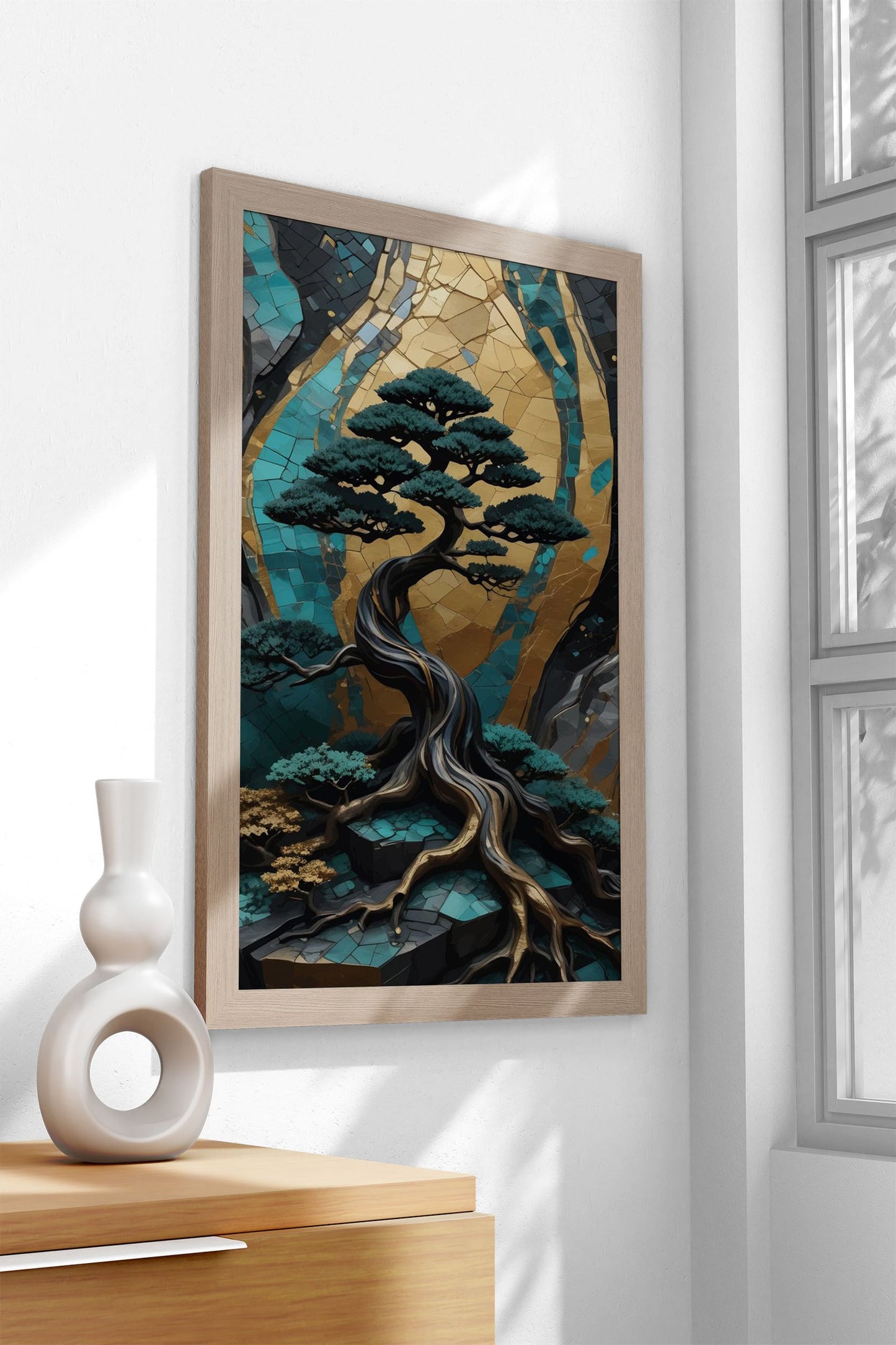 Golden Tree of Harmony Asian Style Poster | Wall Art for Home & Office | High-Quality Print