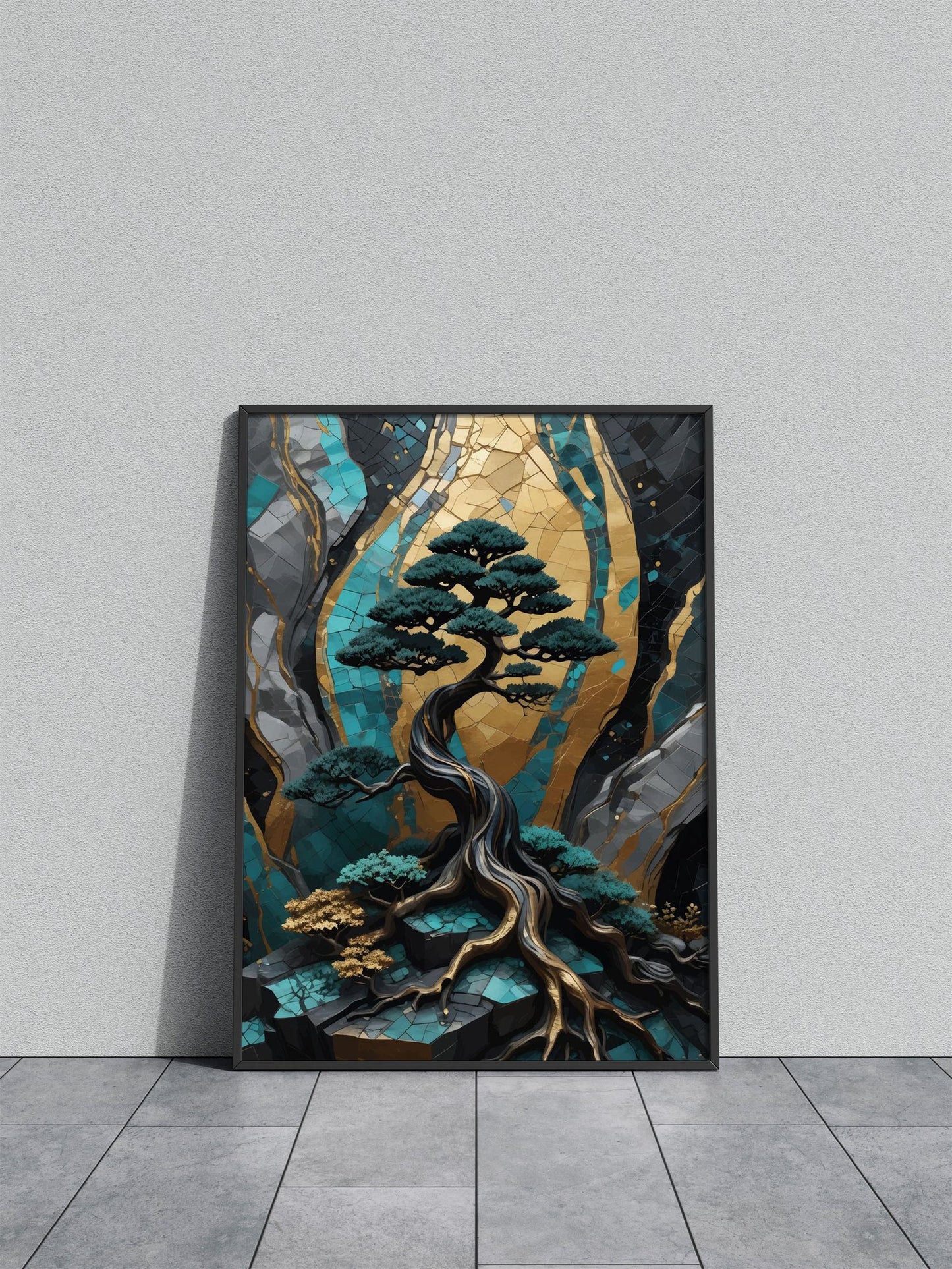 Golden Tree of Harmony Asian Style Poster | Wall Art for Home & Office | High-Quality Print