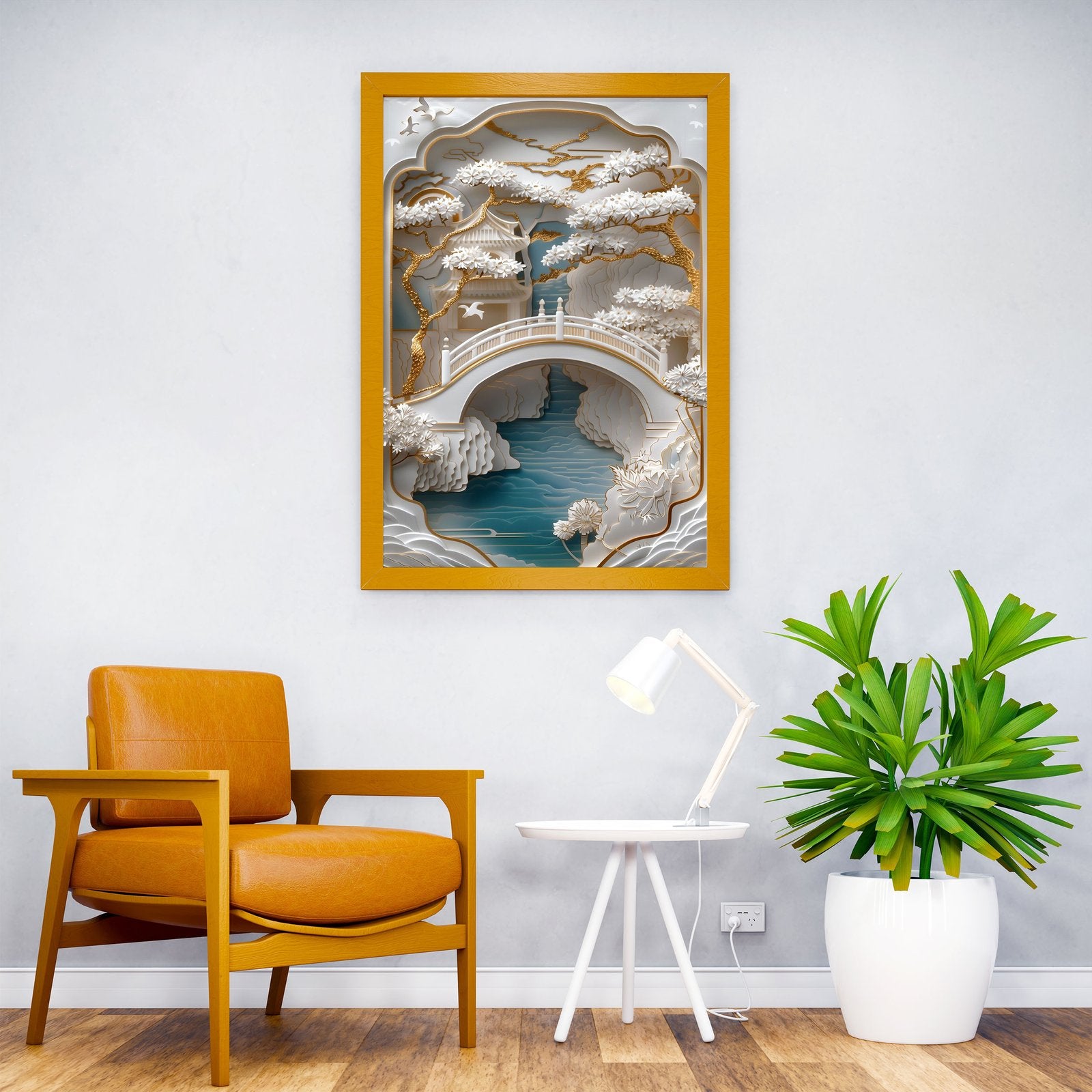 Golden View Asian Style Poster | Wall Art for Home & Office | High-Quality Print - High-Quality Visual Display