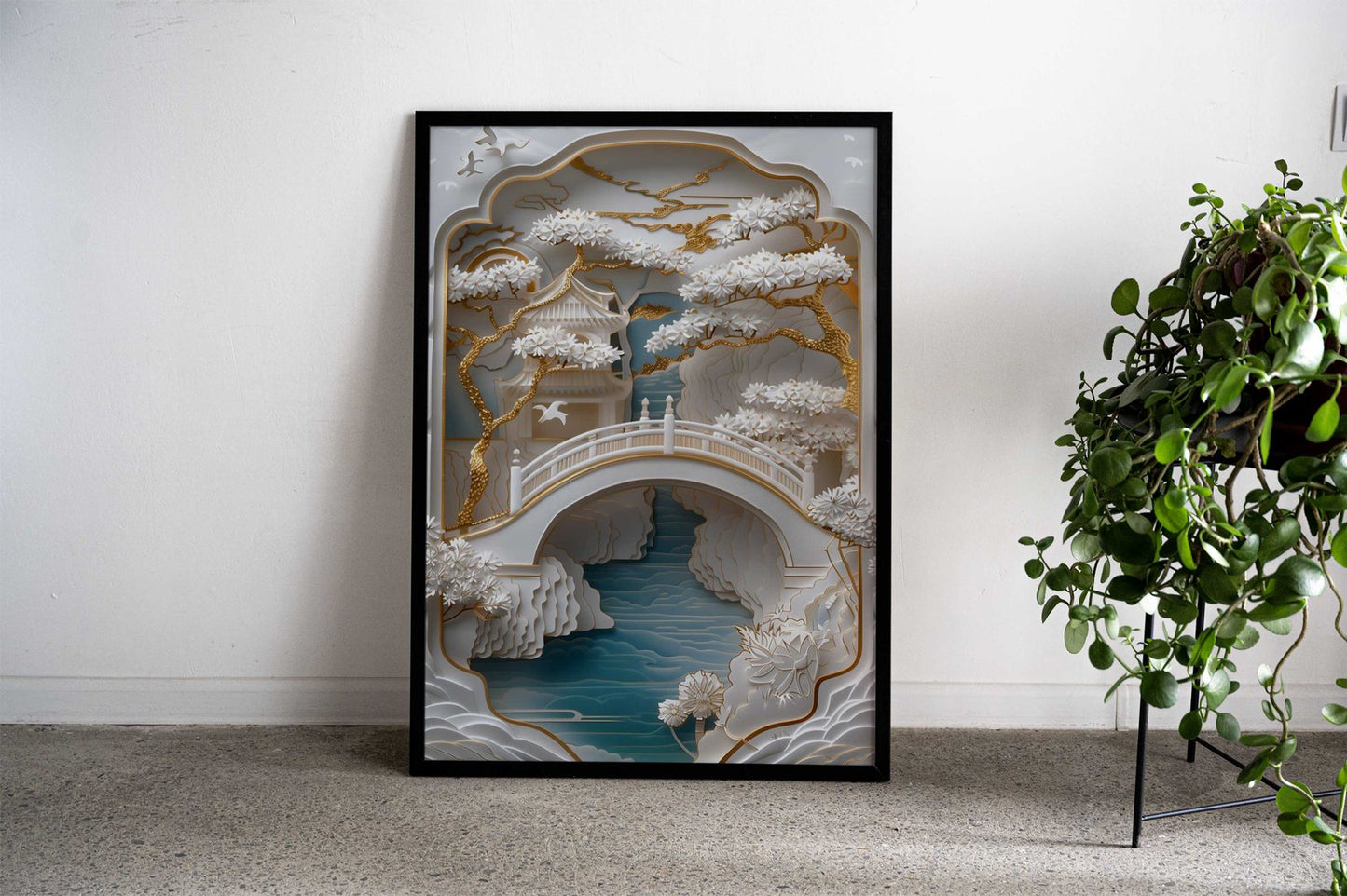 Golden View Asian Style Poster | Wall Art for Home & Office | High-Quality Print - High-Quality Visual Display