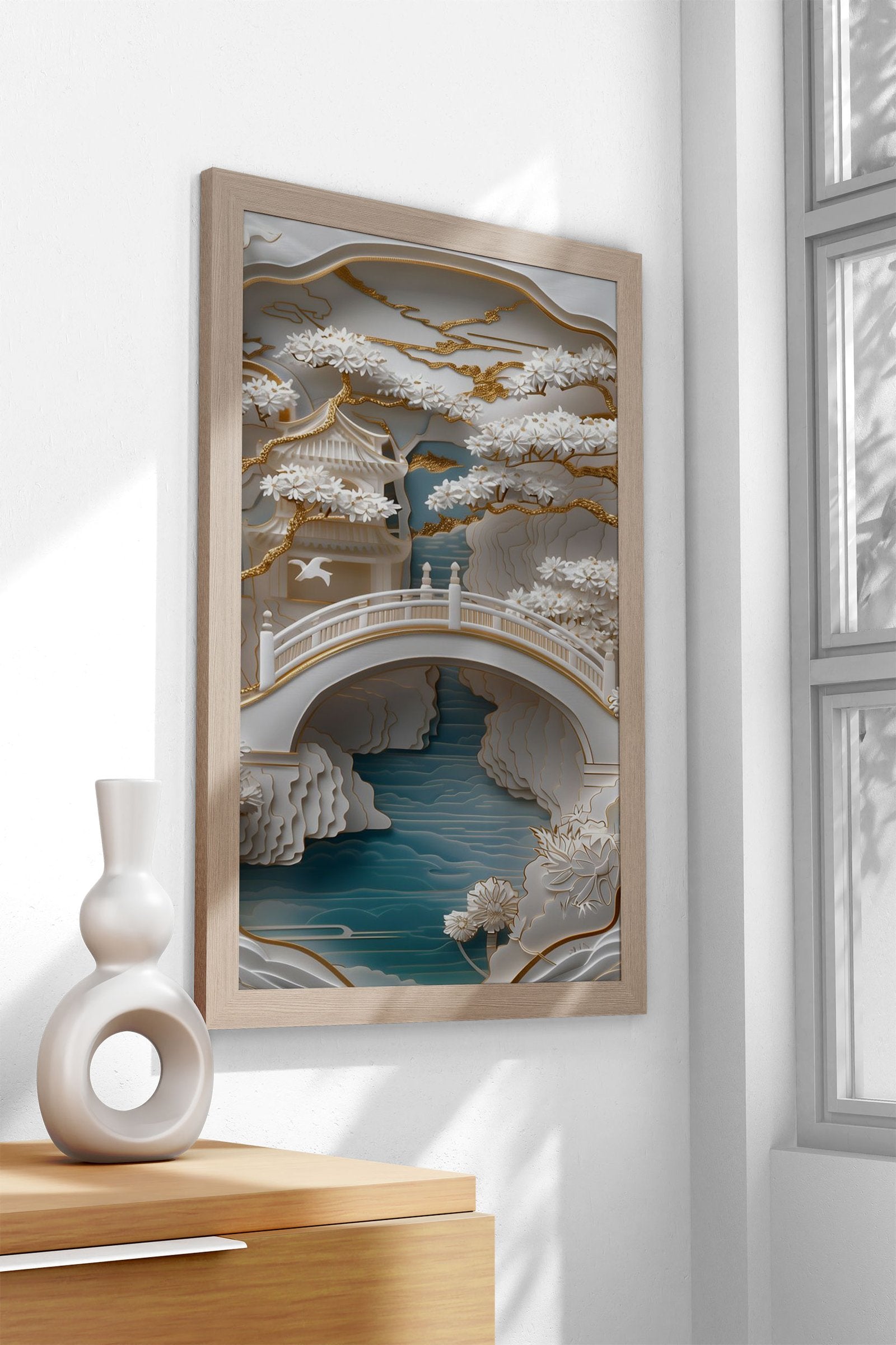 Golden View Asian Style Poster | Wall Art for Home & Office | High-Quality Print - High-Quality Visual Display