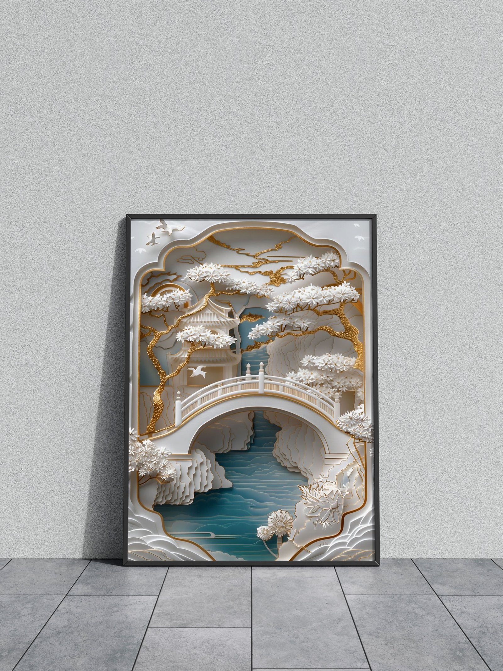 Golden View Asian Style Poster | Wall Art for Home & Office | High-Quality Print - High-Quality Visual Display