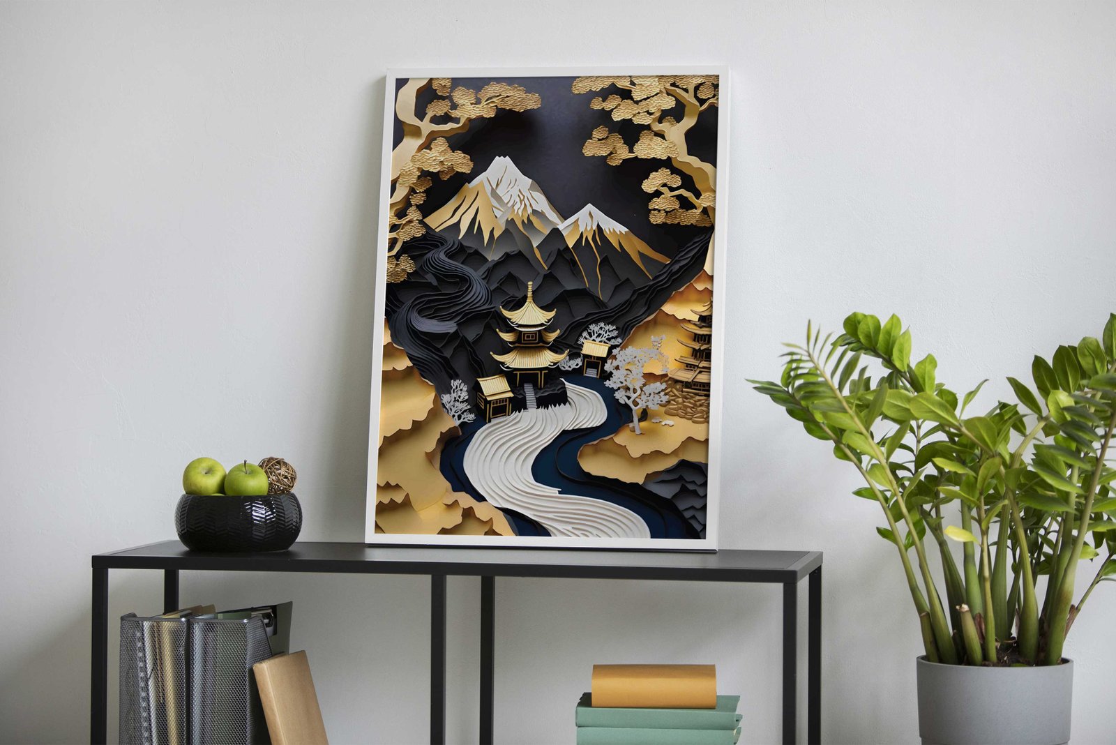 Golden landscape Japanese Asian Style Poster | Wall Art for Home & Office | High-Quality Print - High-Quality Visual Display