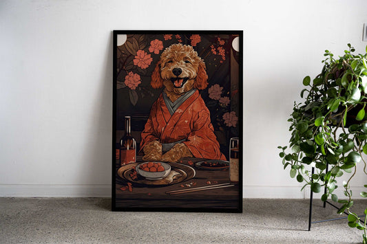 Goldendoodle Japanese Food Asian Style Poster | Wall Art for Home & Office | High-Quality Print - High-Quality Visual Display