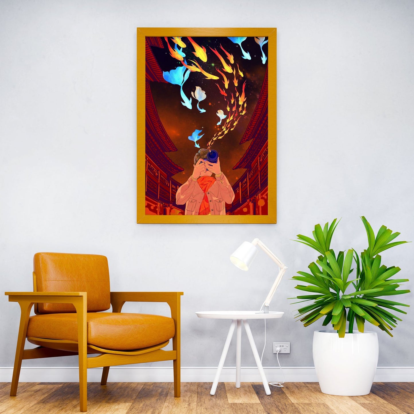 Goldfish Lantern Festival Asian Style Poster | Wall Art for Home & Office | High-Quality Print