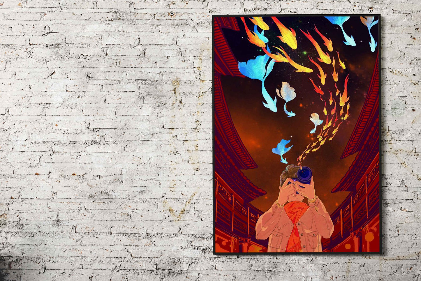 Goldfish Lantern Festival Asian Style Poster | Wall Art for Home & Office | High-Quality Print