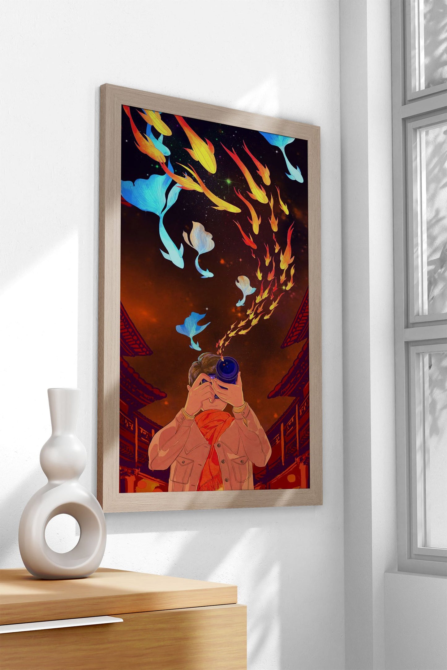 Goldfish Lantern Festival Asian Style Poster | Wall Art for Home & Office | High-Quality Print