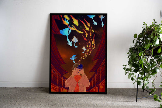 Goldfish Lantern Festival Asian Style Poster | Wall Art for Home & Office | High-Quality Print - High-Quality Visual Display