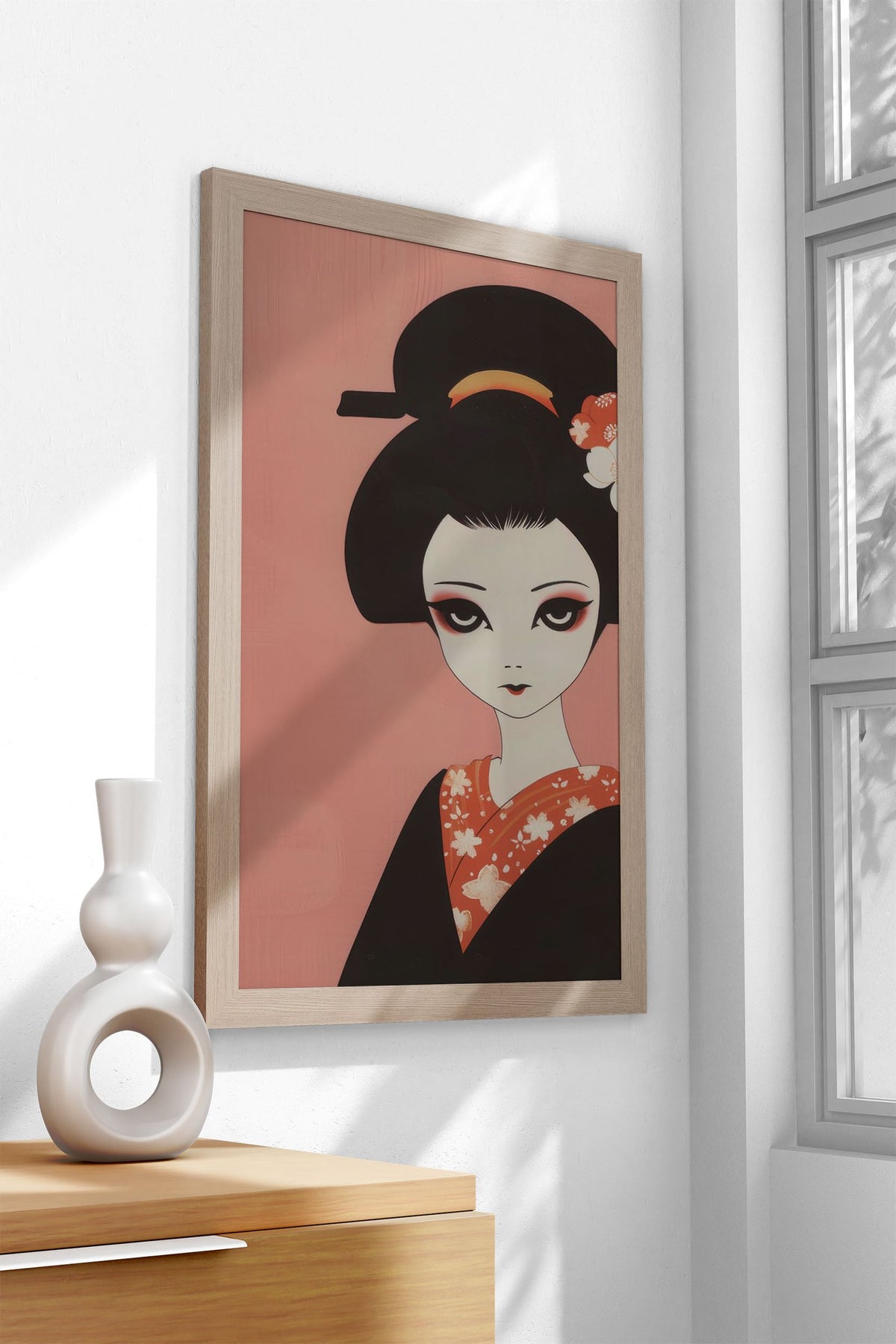 Gothic Geisha Woodblock Asian Style Poster | Wall Art for Home & Office | High-Quality Print - High-Quality Visual Display