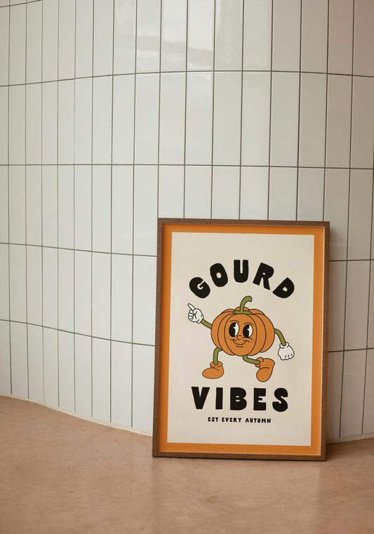 Gourd Vibes | Ginger and Black | Art Print - High-Quality Premium Wall Art Decor Sticker
