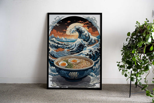 Grate Ramen Wave Tsunami Asian Style Poster | Wall Art for Home & Office | High-Quality Print - High-Quality Visual Display