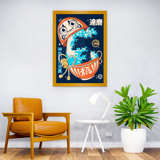 Great Daruma Wave Asian Style Poster | Wall Art for Home & Office | High-Quality Print - High-Quality Visual Display