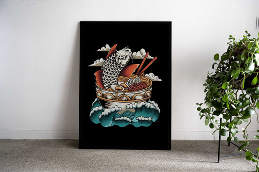 Great Ramen Wave Asian Style Poster | Wall Art for Home & Office | High-Quality Print - High-Quality Visual Display