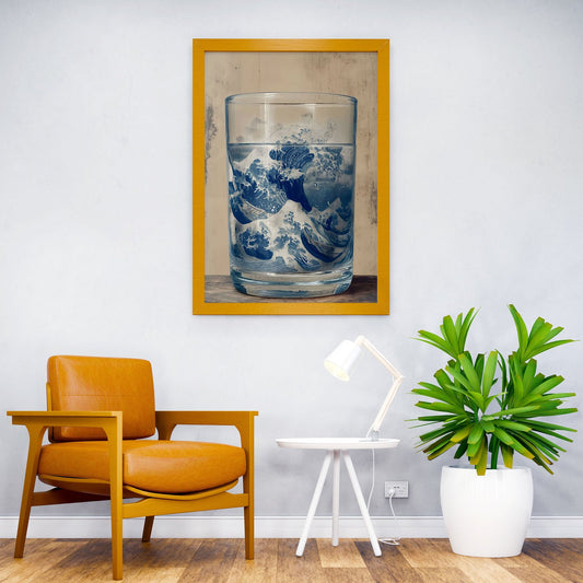 Great Wave Glass Asian Style Poster | Wall Art for Home & Office | High-Quality Print - High-Quality Visual Display