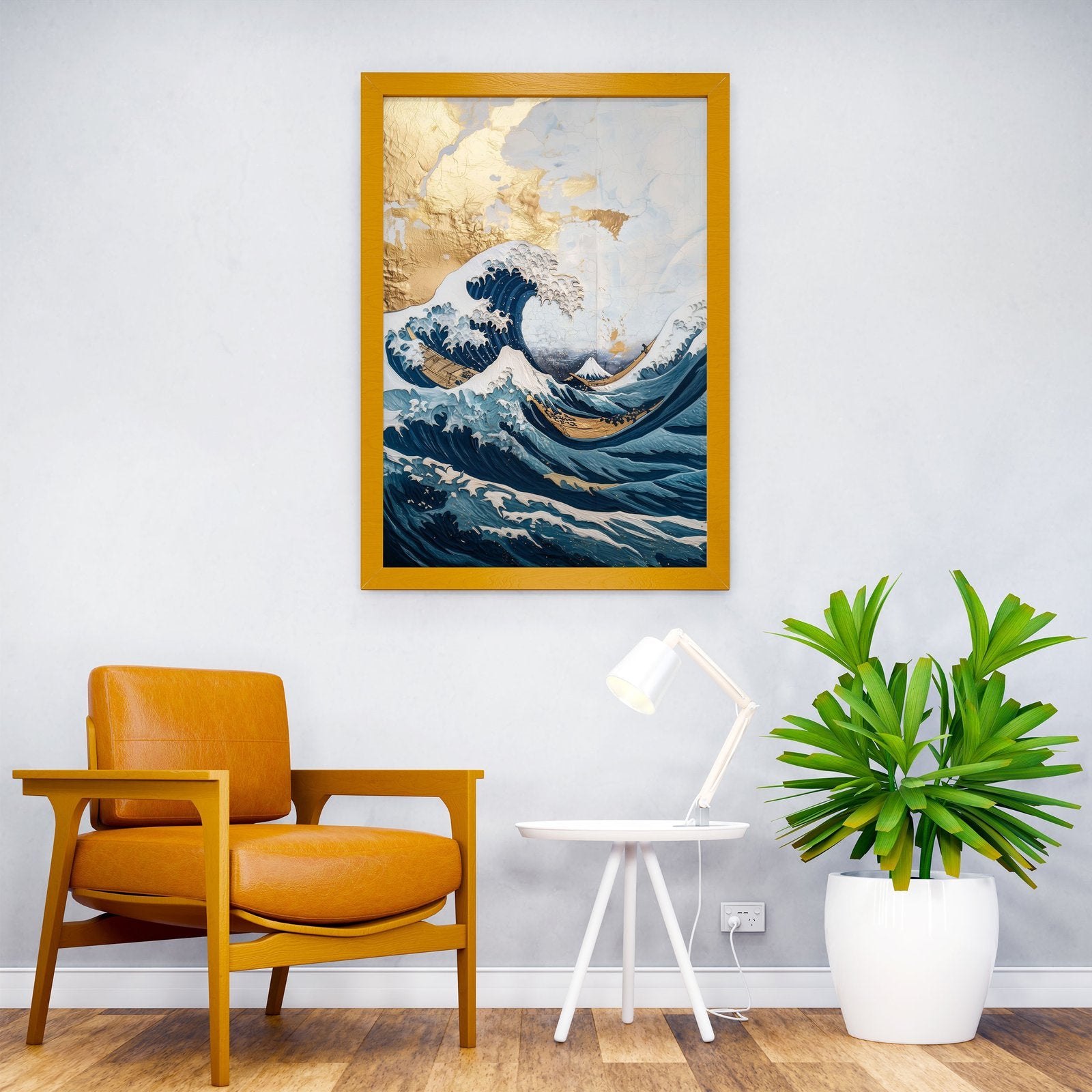 Great Wave Gold Leaf Art Asian Style Poster | Wall Art for Home & Office | High-Quality Print - High-Quality Visual Display
