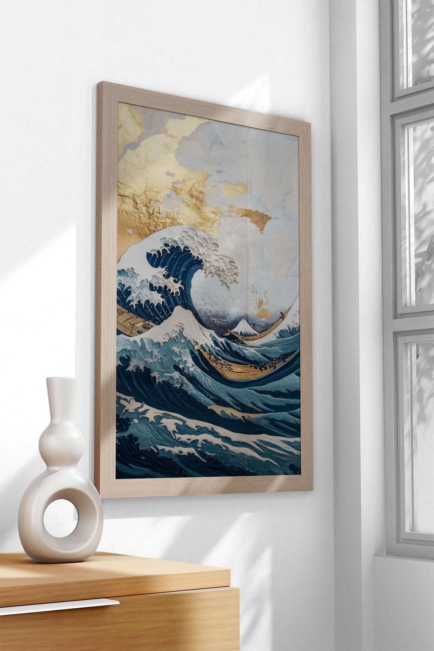 Great Wave Gold Leaf Art Asian Style Poster | Wall Art for Home & Office | High-Quality Print - High-Quality Visual Display