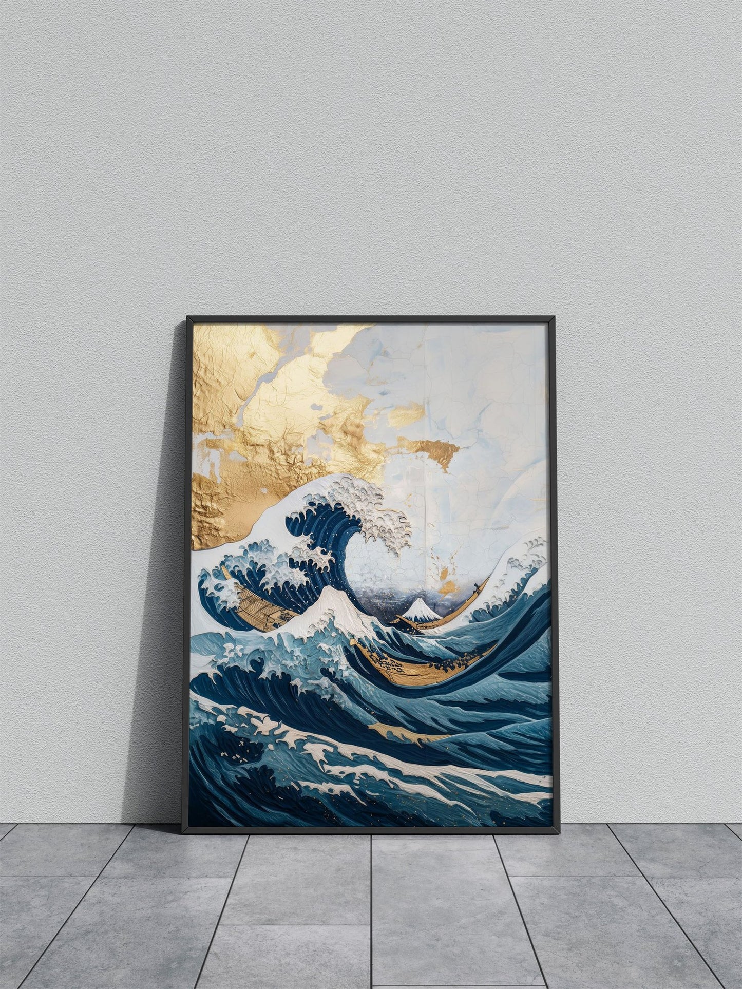 Great Wave Gold Leaf Art Asian Style Poster | Wall Art for Home & Office | High-Quality Print - High-Quality Visual Display