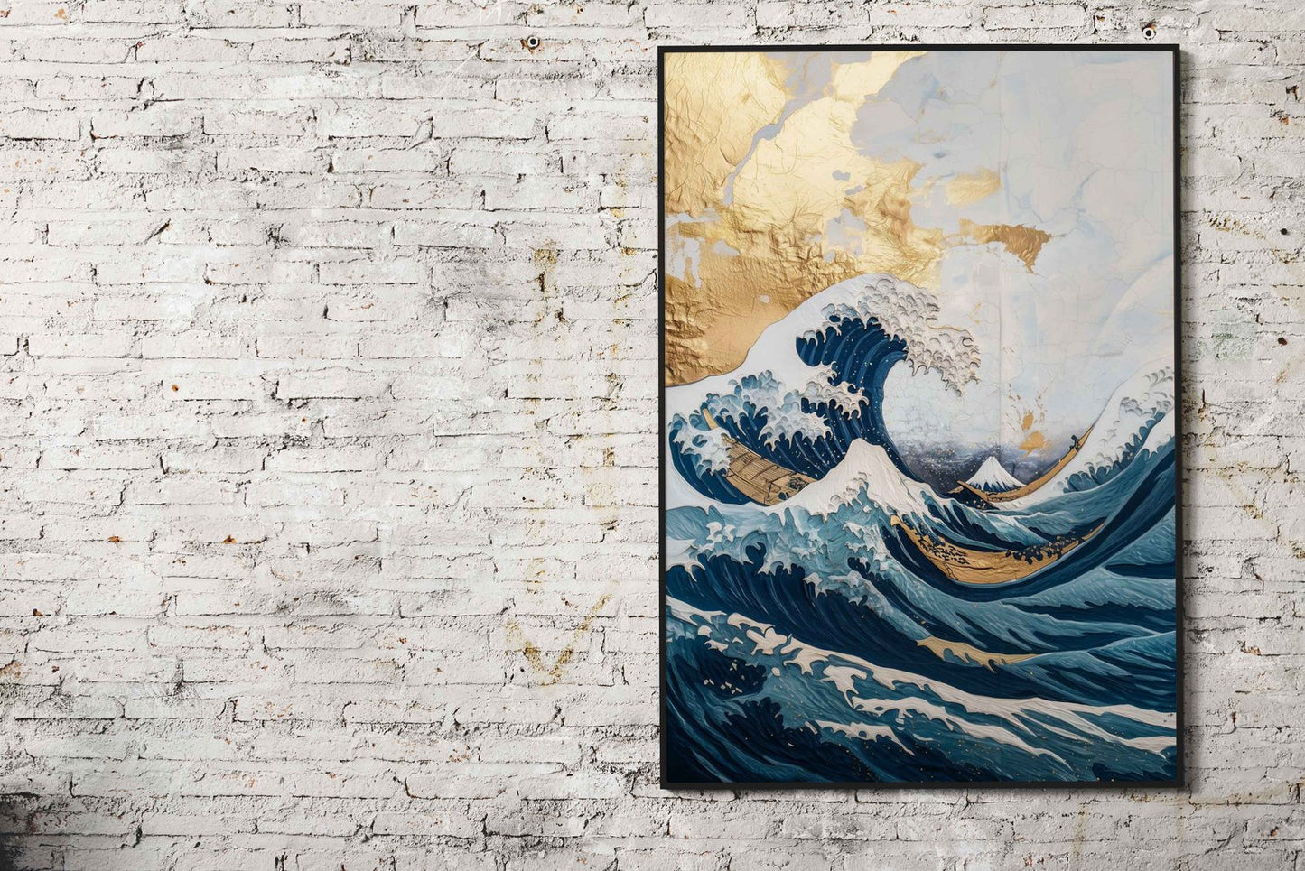 Great Wave Gold Leaf Art Asian Style Poster | Wall Art for Home & Office | High-Quality Print - High-Quality Visual Display
