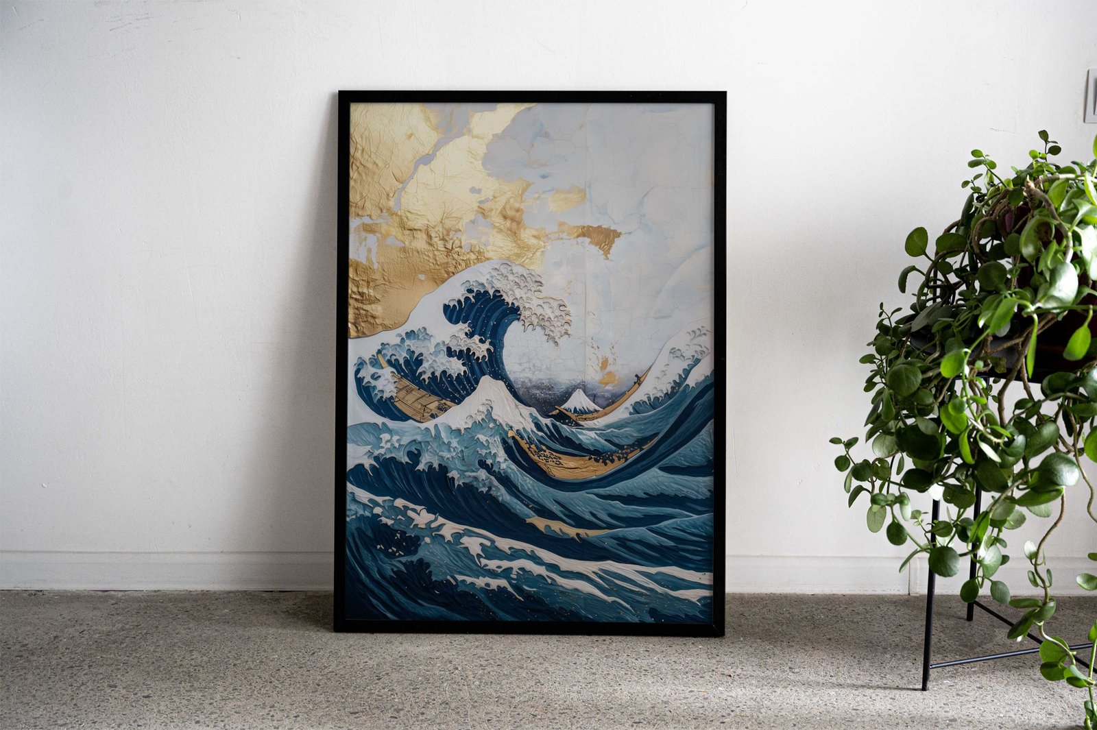 Great Wave Gold Leaf Art Asian Style Poster | Wall Art for Home & Office | High-Quality Print - High-Quality Visual Display