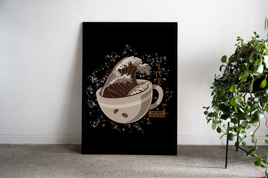 Great Wave Kanagawa Coffee Asian Style Poster | Wall Art for Home & Office | High-Quality Print - High-Quality Visual Display